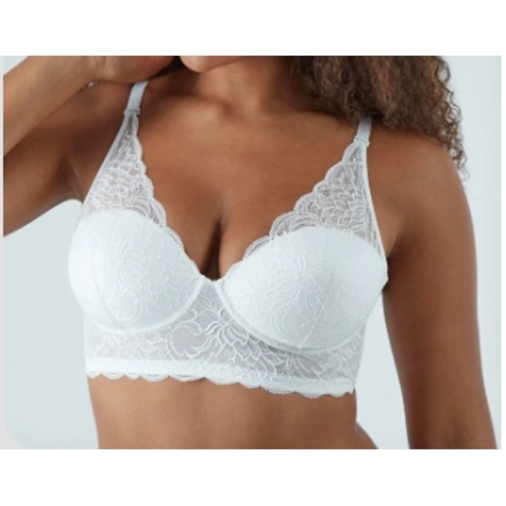 Maidenform Lightly Lined Convertible Lace Bralette White 36C DM1188 NWT NEW